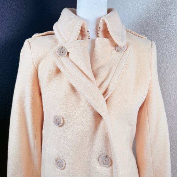 J. Crew Women's Cream Double-Breasted Pea Coat - Picture 3 of 5